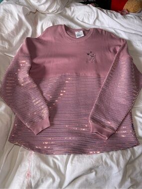 Disney Mauve-Pink Crewneck Sweatshirt with Embroidered Icon